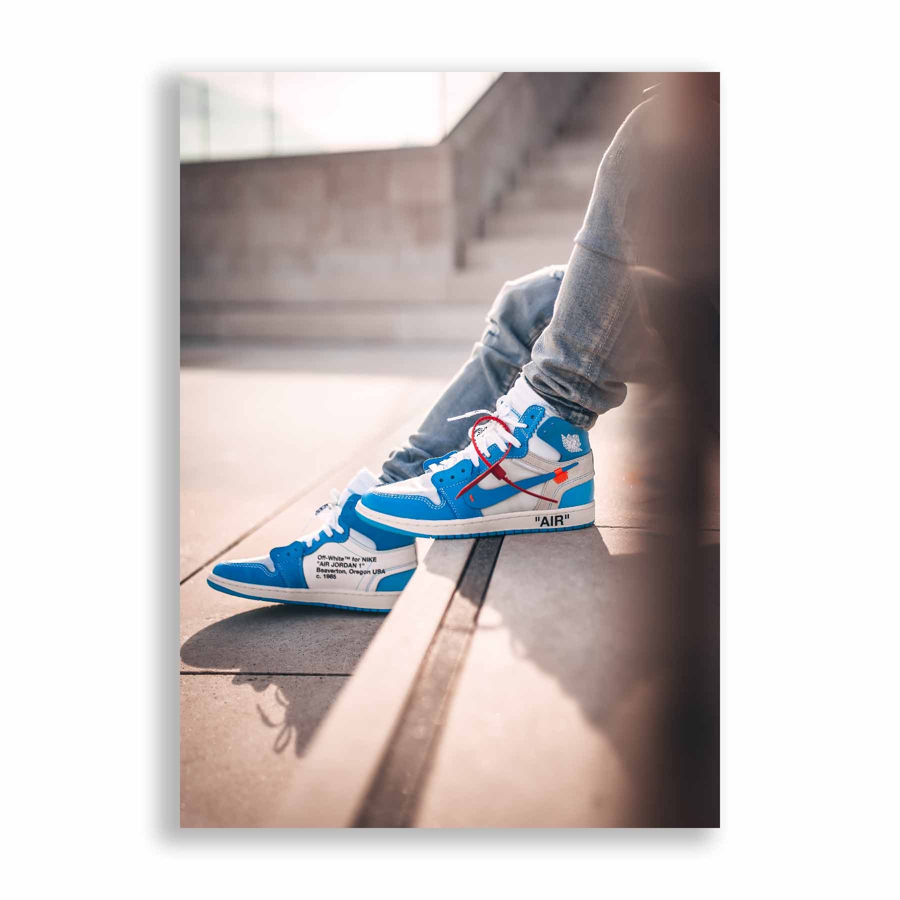 SnkrsPrints   Air Jordan 1 High Off White UNC Sneaker Poster